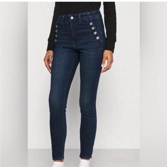 GAP High Rise Universal Legging Jeans With Button Pockets, Dark Blue, Size 10/30 - Picture 1 of 16